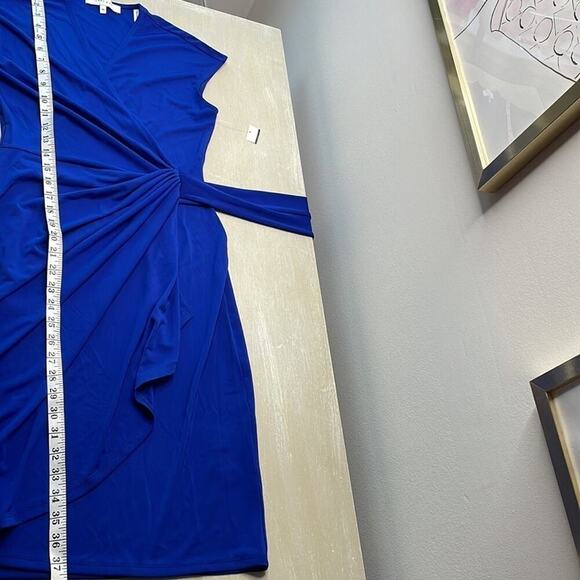 NWT Lark & Ro cobalt blue wrap midi dress - Picture 4 of 10